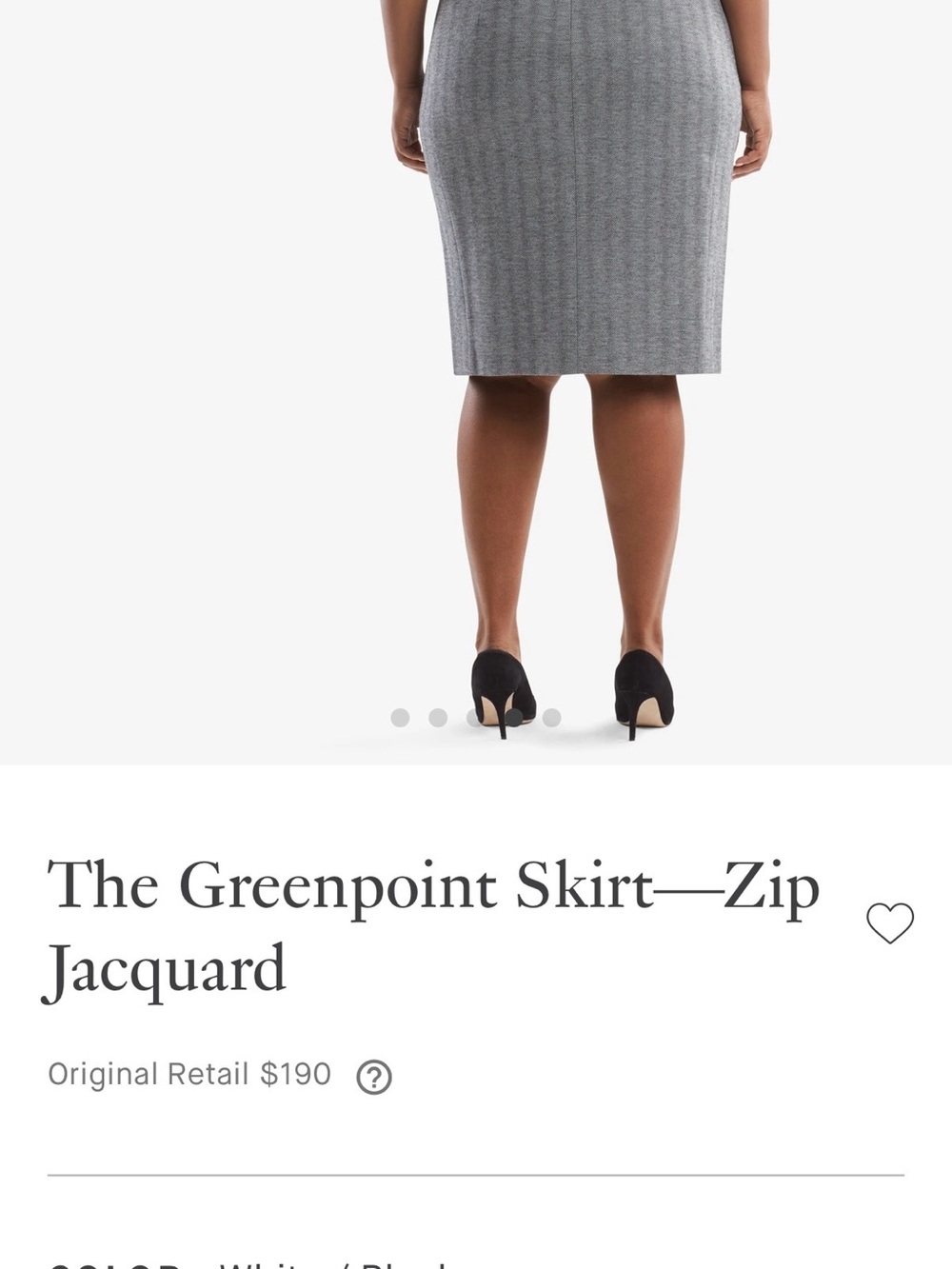 NWT MM Lafleur Greenpoint Pencil Skirt in Black/white Jacquard - Picture 2 of 10